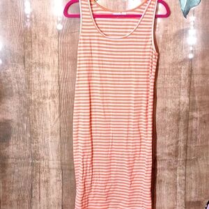 MOTHERHOOD MATERNITY PINK STRIPED TANK DRESS LARGE